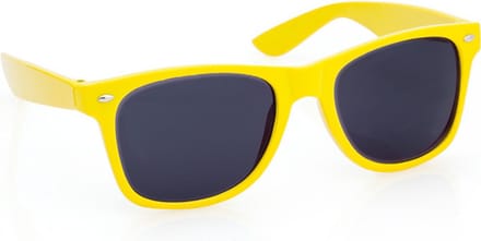 Hippe Party zonnebril - geel - plastic - UV400 - verkleedbril - carnaval/verkleed