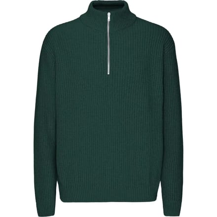 1/4 rits trui Colorful Standard Merino Emerald Green
