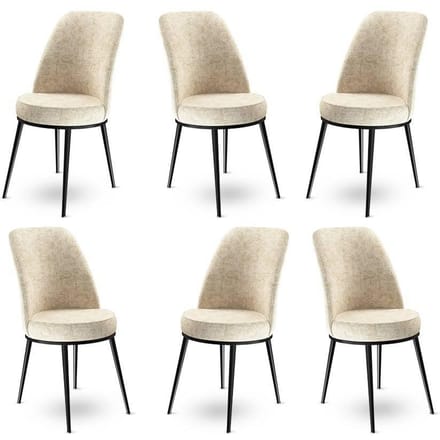 Set van 6 eetkamerstoelen Dexa velvet | Atelier Del Sofa