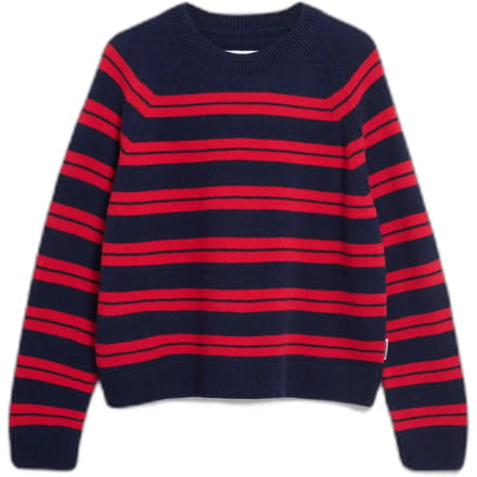 Loose fit gebreide trui van zuivere wol model 'LILIRIAA FINE STRIPES'