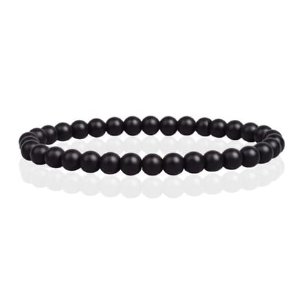 6mm Memphis Natuursteen Armband - Matte Onyx