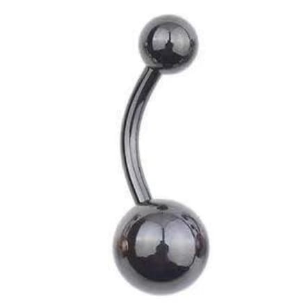 Navel Piercing - Zwart Metallic
