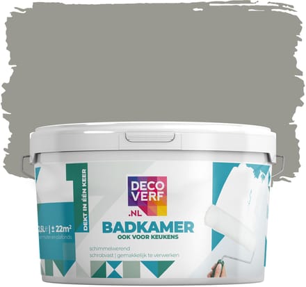 Decoverf badkamerverf 2.5L klei grijs