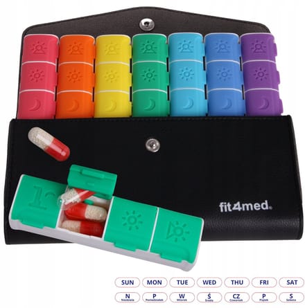 MONA Serie - Medicijn Organizer - 7 Dagen - Magnetisch - Inclusief Etui