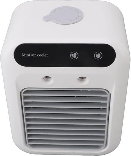 Kleine airco ventilator - Draagbare koeler - Persoonlijke verkoeling - Watergekoelde technologie - 500ml tank - Wit