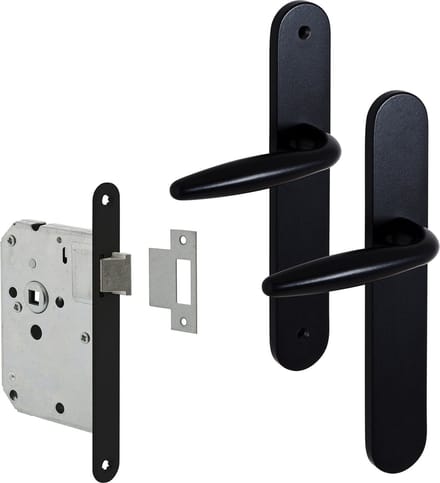 Eliot® Sofia deurbeslag set blind - incl. loopslot - mat zwart - complete set