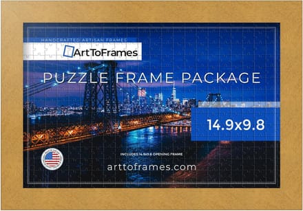 Puzzellijst - Fotolijst - Puzzels Presenteren - Speciaal Formaat - 38 x 25 cm - Goud
