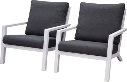 Malaga lounge balkonset 2 delig wit aluminium