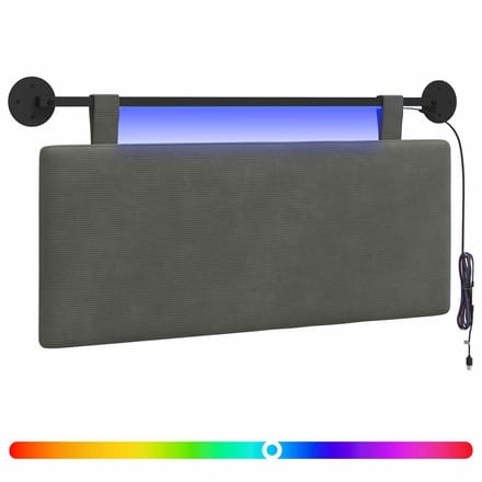 vidaXL - Hangend - hoofdbord - Donkergrijs - Corduroy - stof