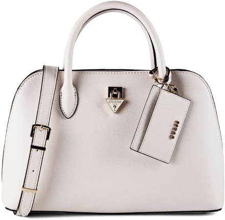 GUESS handtas schoudertas Patsie Two Compartment Satchel Cream White crème