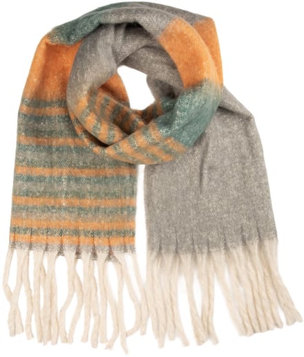 Clayre & Eef Wintersjaal Dames 50x180 cm Geel Textiel
