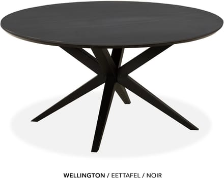 Maxfurn - Eettafel rond met verjongde rand | Zeer krasvast | Kleur: Noir | diameter 120cm