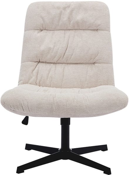 Vente-unique Draaifauteuil van beige gechineerde stof SELENDO