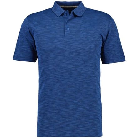 Ragman Polo Soft Knit Fine Stripe Flame Design Blue Melange / male