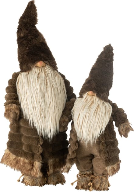 J-Line figuur Kabouter Bos - textiel - bruin - large