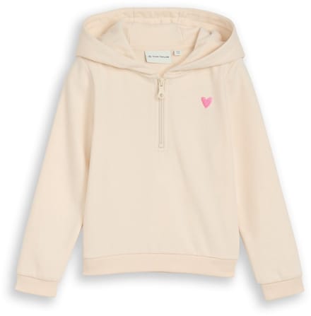 Tom Tailor - Hoodiesweatshirt met print op de rug - Maat 92/98 - light almond
