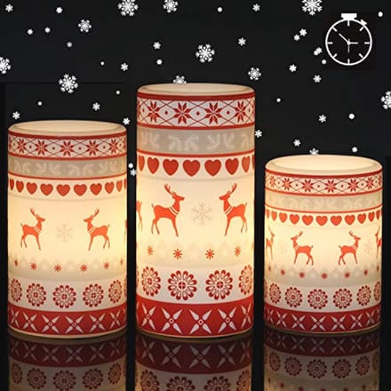 Vlamloze Flikkerende Led-kaarsen met Timer - Warm Licht Decoratie (Pack van 3)