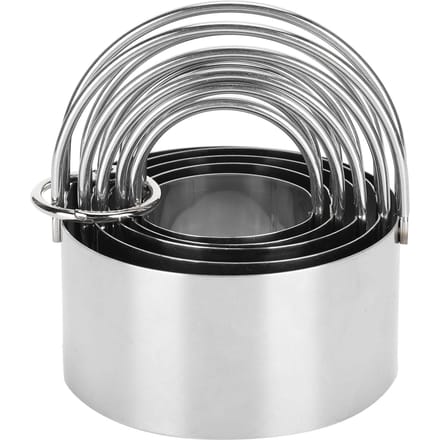 5 STUKS/Set Koekjessnijder Roestvrij Staal Ronde Koekjessnijder met Handvat Bakdeeggereedschap black