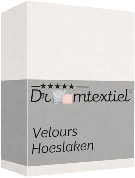 Droomtextiel Velours Hoeslaken Creme - 90x200 cm