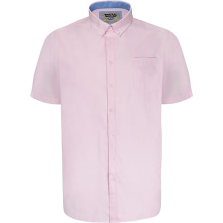 Duke Heren D555 James Oxford Kingsize Kortemouw Overhemd 4XL roze