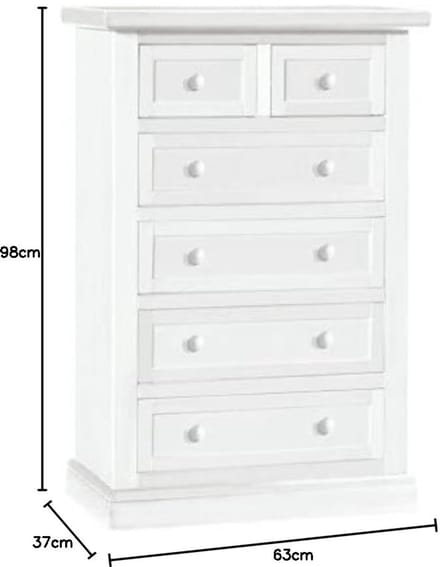 Wekelijkse muurdecoratie van papierhout met 4+2 ruime lades in wit mat