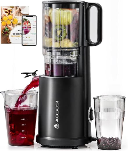 Aobosi ZM1907B - Slowjuicer - Cold Press - 220W - Compact & BPA-vrij - Zwart