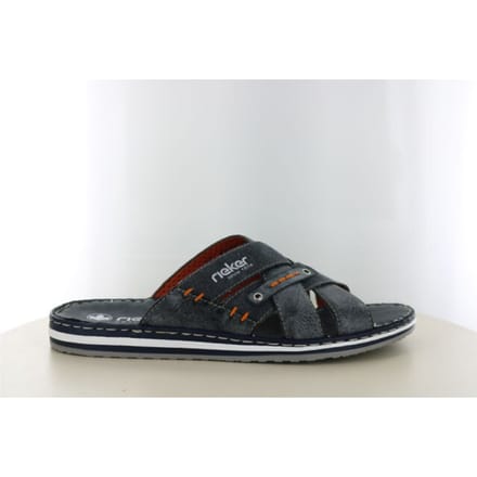 Rieker Slippers blauw Synthetisch - Maat 42
