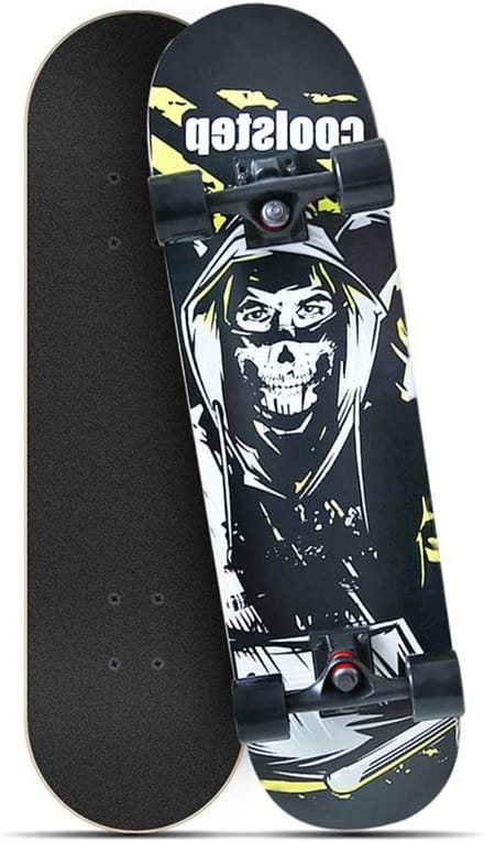 Compleet Skateboard - Cruiser Trick Board - Stunts en Tricks - Dubbel Kick Dek - 31 x 8 inch - Zwart