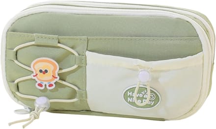 Modieuze etui voor dames en kinderen - Multifunctionele pennenzak met vakken in groen