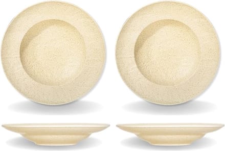 Wilmax England Diep Bord Zand Porselein 25,5 cm Set van 2