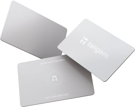 Tangem Wallet 3 kaarten - met Recovery Seed functionaliteit - Stealth White