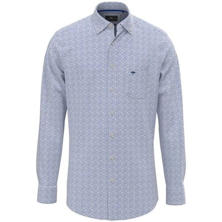 Fynch-Hatton Overhemd Mini Flower Mix Button-Down Strong Blue / male