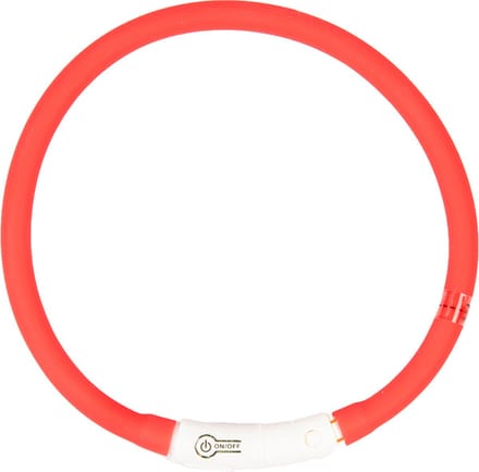 Duvoplus - Dierenkleding - Hond - Flash Light Ring Usb Nylon 35x1x1,5cm Rood - 1st