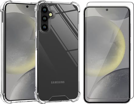 Hoesje geschikt voor Samsung Galaxy S24 Plus - Screenprotector Glas - Shockproof Transparant