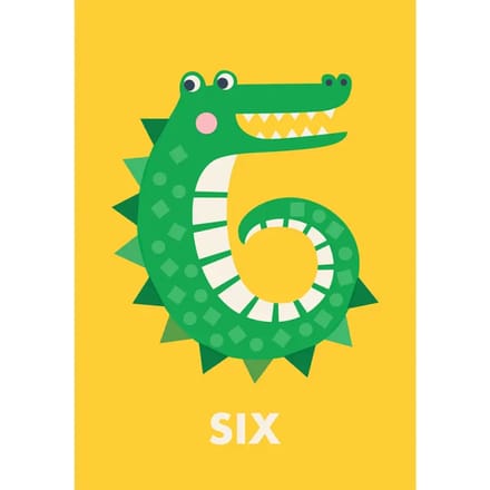 Verjaardagskaart krokodil zes Rex London