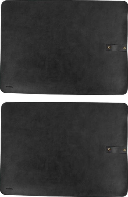 Gusta - Placemat PU leder set 2-delig zwart