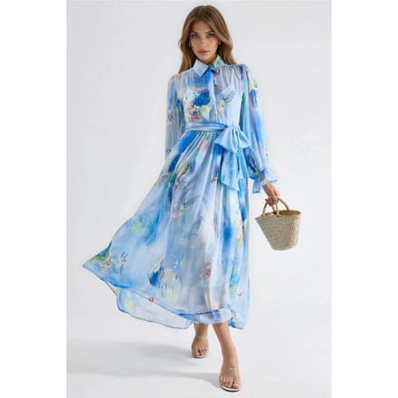 Abstract Patroon Maxi Shirtjurk met Riem