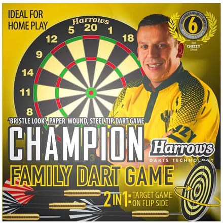 Harrows 2 in 1 Familie Dart Game - Paper Dart Board met 2 sets Darts