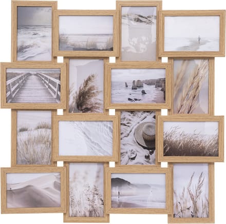 Fotokader - 16 Foto's - Hout - 58 x 58 cm