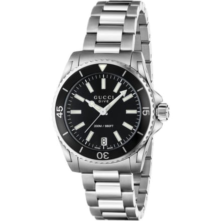 Gucci YA136403 Dive zwarte wijzerplaat dames horloge