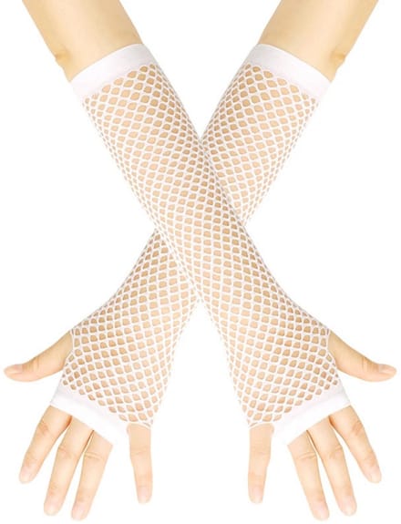 Nethandschoenen Wit - Vingerloze mesh visnet handschoenen dames