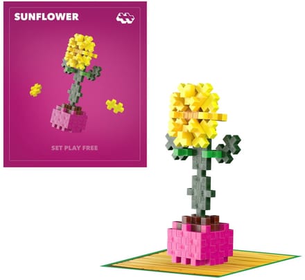 Plus-Plus Plant Pack Bloem Zonnebloem 4340 - Botanical Bouwspeelgoed - Constructiespeelgoed - Set met 50 bouwstenen - Vanaf 5 jaar