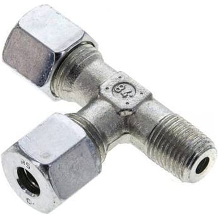 8S & R1/4'' Verzinkt Stalen L-Snijringkoppeling Buitendraad 630bar ISO 8434-1