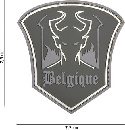 101 Inc Embleem 3D Pvc Belgische Duivel Grijs  20074