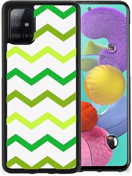 Samsung Galaxy A51 Bumper Case Zigzag Groen