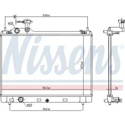 Radiator, motorkoeling NISSENS 606951