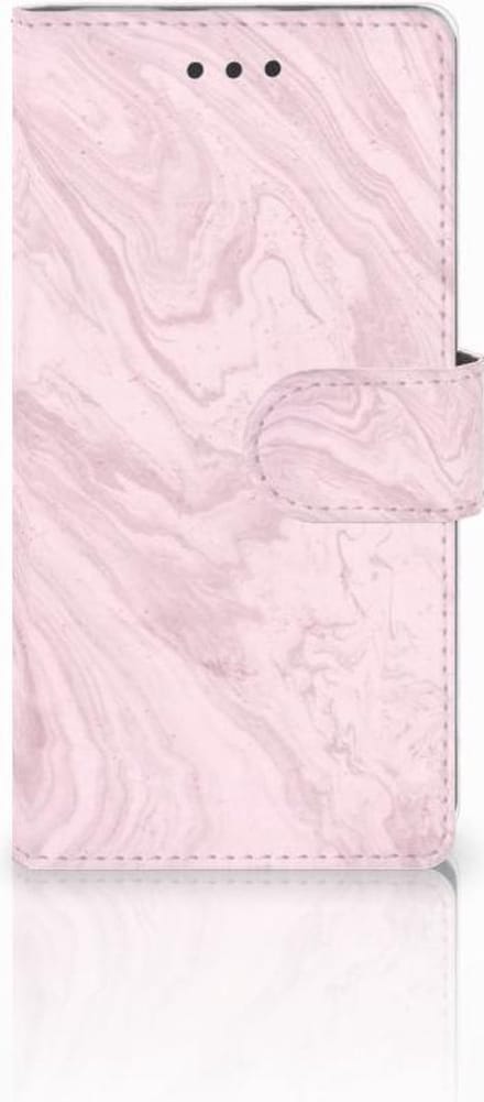 Huawei Ascend P8 Lite Bookcase Marble Pink - Origineel Cadeau Vriendin