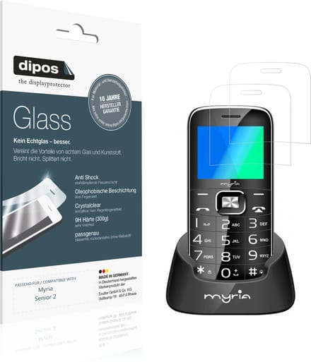 dipos – 2x Pantserfolie geschikt voor Myria Senior 2 | 9H Screenprotector