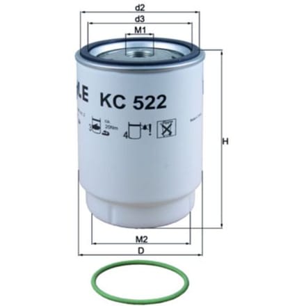 Brandstoffilter MAHLE KC 522D