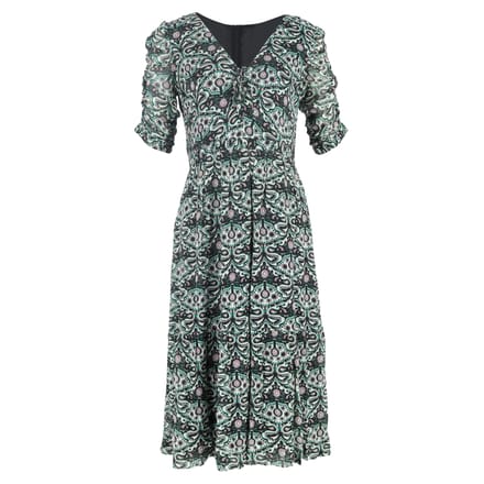 Ba&Sh bedrukte midi-jurk met geplooide mouwen in veelkleurige viscose